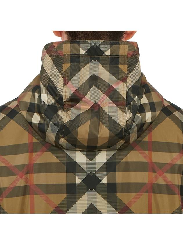 Layered Check Nylon Hooded Jacket Archive Beige - BURBERRY - BALAAN 10