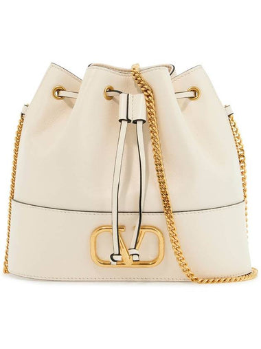 mini bucket bag in ivory leather with chain - VALENTINO - BALAAN 1