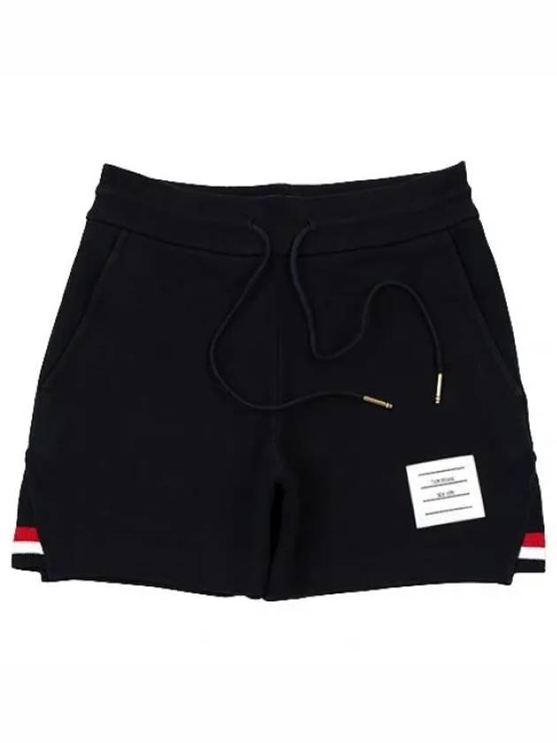 Women's Pique Stripe Rib Gusset Shorts Navy - THOM BROWNE - BALAAN 2