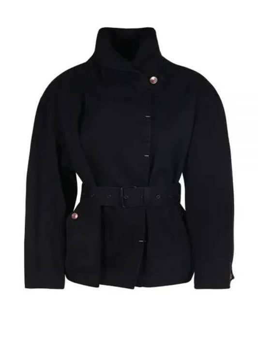 Plum Waist Belted Prunille Jacket Faded Black - ISABEL MARANT - BALAAN 2