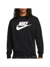 Club Graphic Crew Neck Sweatshirt Black - NIKE - BALAAN 1