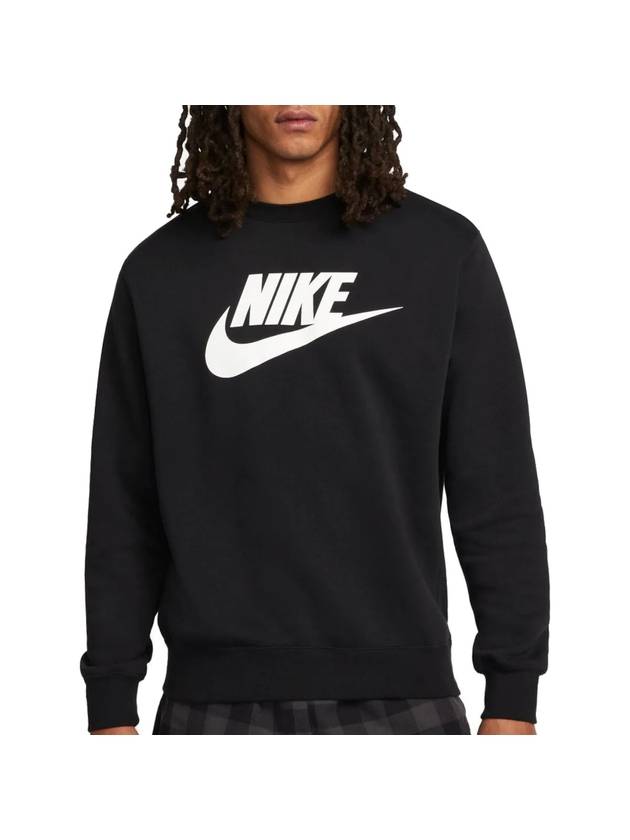 Club Graphic Crew Neck Sweatshirt Black - NIKE - BALAAN 1