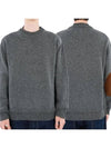 Back Stitch Elbow Patch Knit Top Grey - MAISON MARGIELA - BALAAN 3