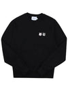 Double Fox Patch Head Sweatshirt Black - MAISON KITSUNE - BALAAN 6