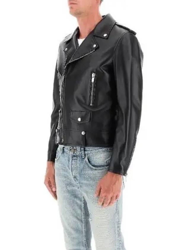 Classic Motorcycle Jacket in Lambskin Black - SAINT LAURENT - BALAAN 5