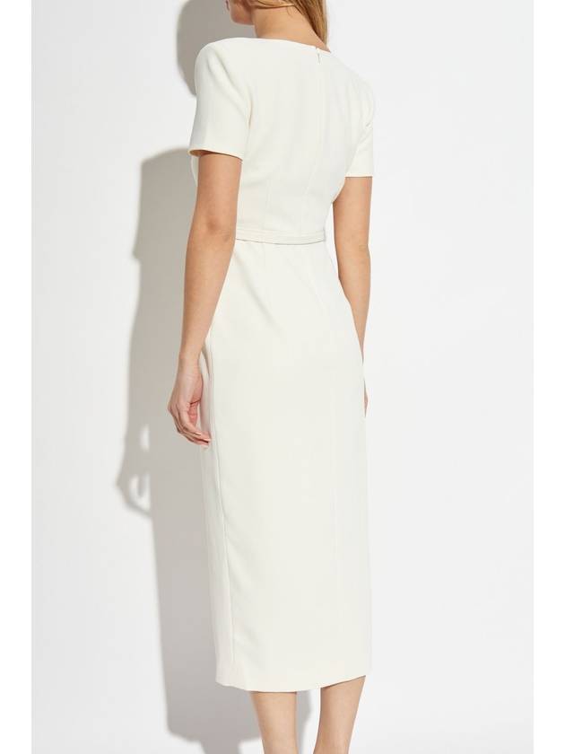 Self Portrait Dress With Belt, Women's, Cream - SELF PORTRAIT - BALAAN 4