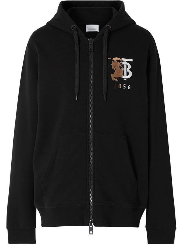 Contrasting Zip-Up Hoodie Black - BURBERRY - BALAAN 1