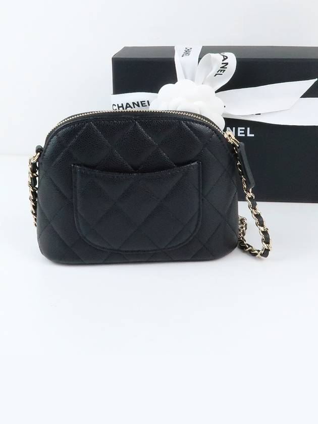 Classic Half Moon Caviar Mini Cross Bag Black - CHANEL - BALAAN 5