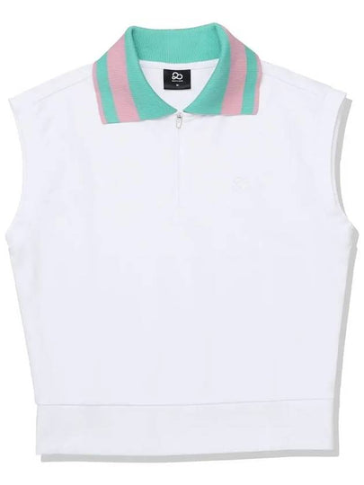 Color block collar sleeveless women WHITE - 20THHOLE - BALAAN 2