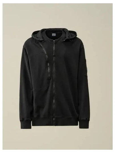 Cotton Fleece Hooded Jacket Black - CP COMPANY - BALAAN 2