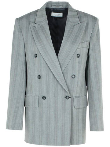 Sportmax 'Merlot' Grey Virgin Wool Blend Blazer - MAX MARA SPORTMAX - BALAAN 1