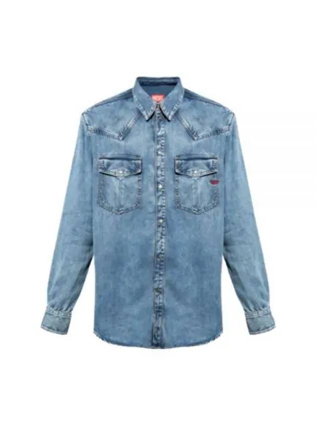 D Ocean Denim Long Sleeve Shirt Blue - DIESEL - BALAAN 2