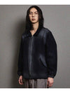 Vintage washed wool half zip-up jacket navy - FFEFF STUDIO - BALAAN 4