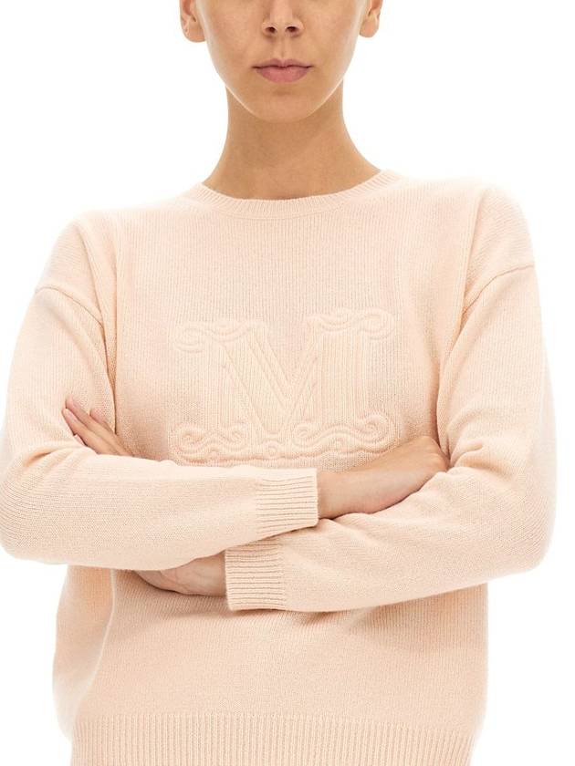 Aster M Logo Cashmere Knit Top Nude - MAX MARA - BALAAN 4