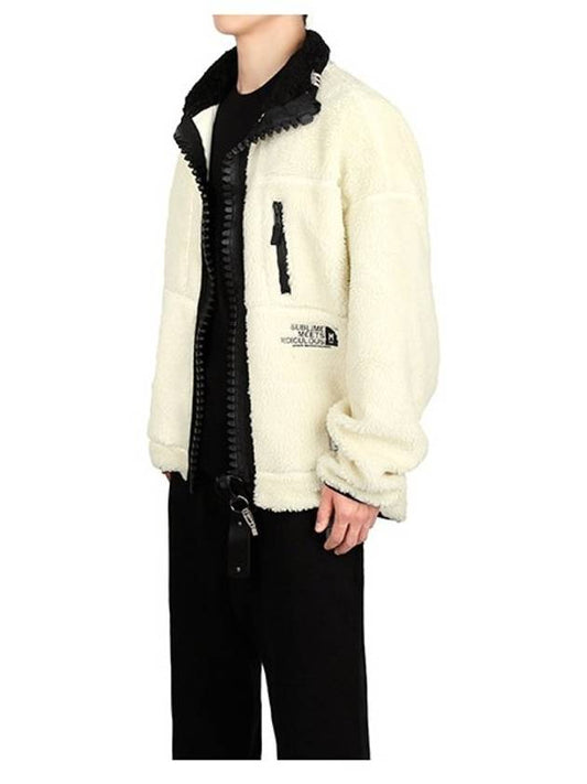 Men's Eco Shearling Big Zip-up Jacket White - MAISON MIHARA YASUHIRO - BALAAN 2