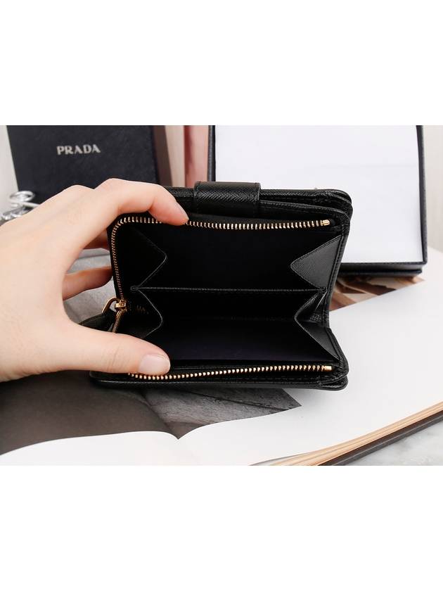 Women's Tessuto Half Wallet Black - PRADA - BALAAN 7