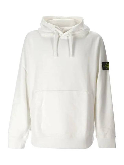 Wappen Patch Cotton Fleece Hoodie White - STONE ISLAND - BALAAN 2