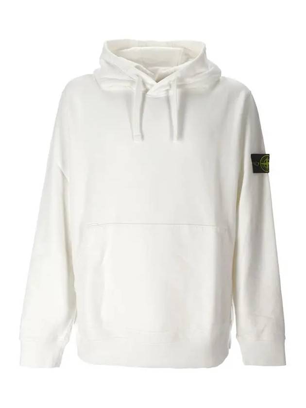 Wappen Patch Cotton Fleece Hoodie White - STONE ISLAND - BALAAN 3