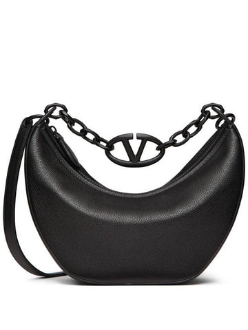 VALENTINO SMALL VLOGO MOON HOBO BAG - VALENTINO - BALAAN 1