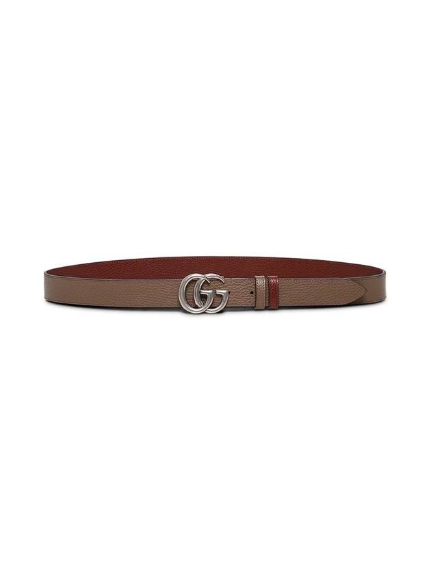 Men's Marmont Reversible Thin Leather Belt Brown - GUCCI - BALAAN 3