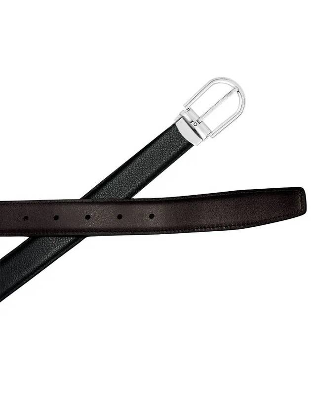 Horseshoe Buckle Reversible Leather Belt Black Brown - MONTBLANC - BALAAN 5