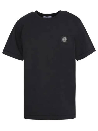 Kids 30/1 Cotton Jersey Short Sleeve T-Shirt Black - STONE ISLAND - BALAAN 2