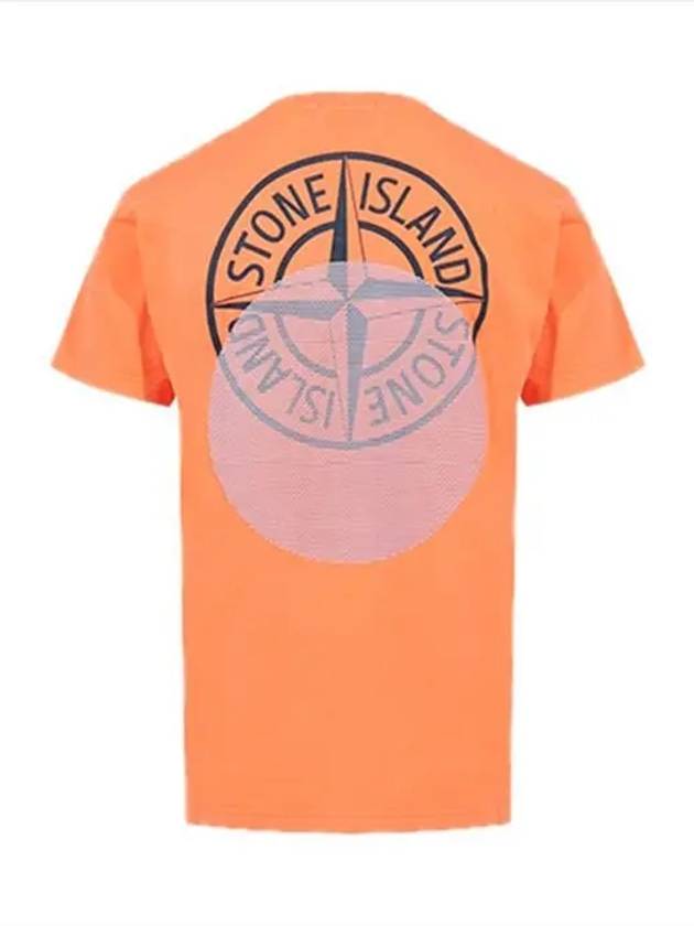 Tricromia Three Print Cotton Jersey T-Shirt Orange - STONE ISLAND - BALAAN.