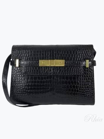 Manhattan Crocodile Small Shoulder Bag Black - SAINT LAURENT - BALAAN 2