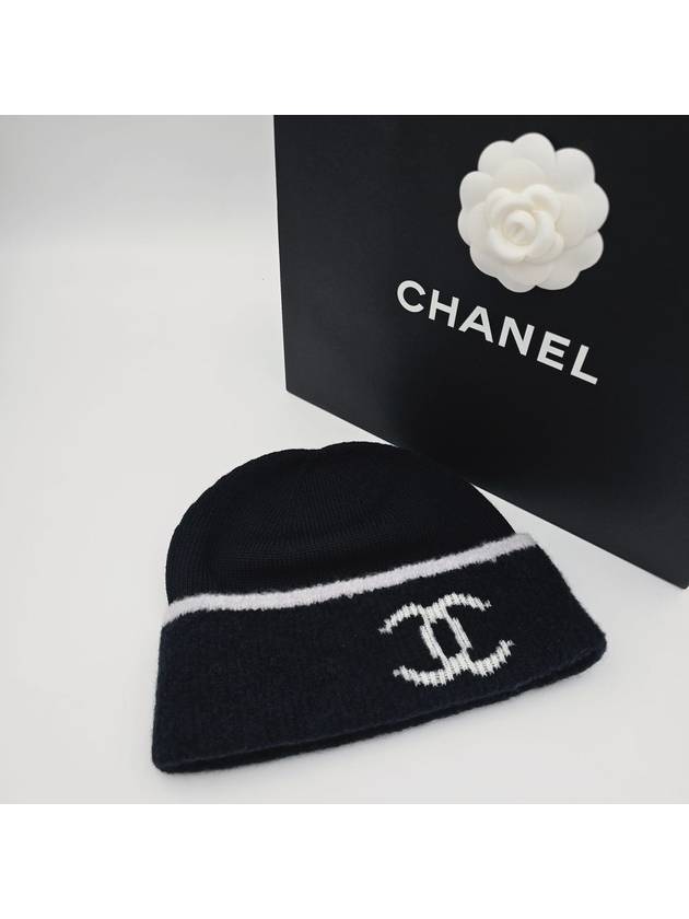 CC logo cashmere beanie hat black AAA330 - CHANEL - BALAAN 1