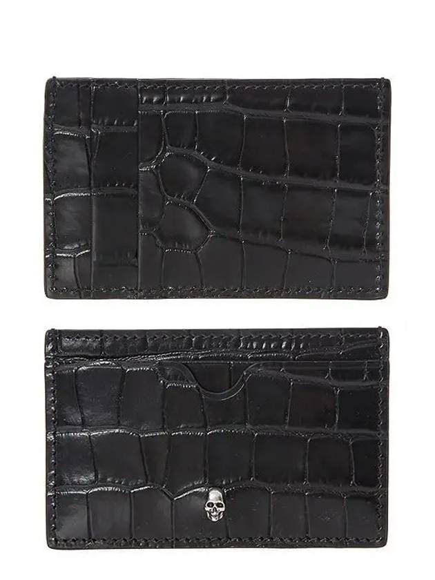 Skull Croc Pattern Card Wallet Black - ALEXANDER MCQUEEN - BALAAN 2