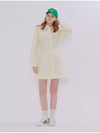 Women's Line Shirt Mini Short Dress Yellow - METAPHER - BALAAN 2