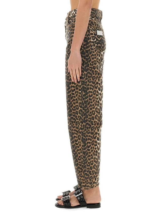 Ganni Leopard Print Denim "Stary" Jeans - GANNI - BALAAN 4