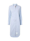 Women's Oxford Classic Shirt Midi Dress Light Blue - THOM BROWNE - BALAAN 2