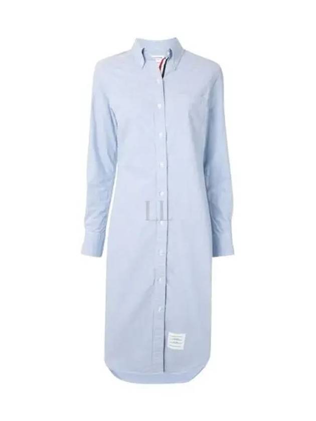 Women's Oxford Classic Shirt Midi Dress Light Blue - THOM BROWNE - BALAAN 2