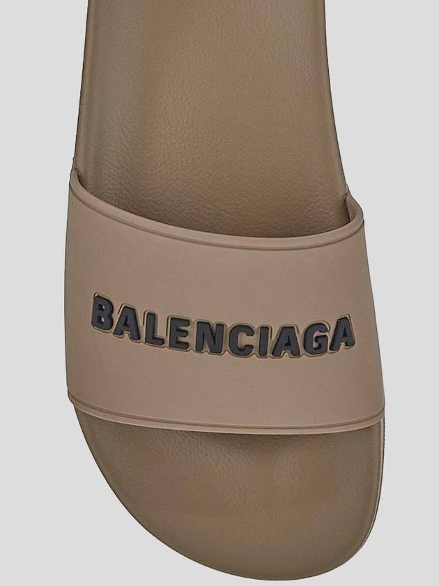 Logo Slides Slippers Beige - BALENCIAGA - BALAAN 5