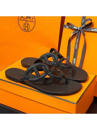 Egerie Flip Flops Noir - HERMES - BALAAN 2