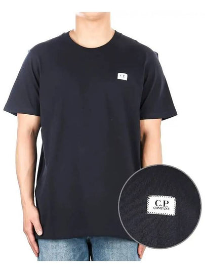 Logo Cotton Short Sleeve T-Shirt Navy - CP COMPANY - BALAAN 2