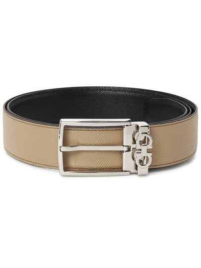 Gancini Reversible Adjustable Leather Belt Beige - SALVATORE FERRAGAMO - BALAAN 2