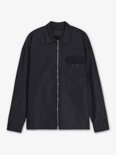 Re-Nylon Zip-Up Long Sleeve Shirt Black - PRADA - BALAAN 2