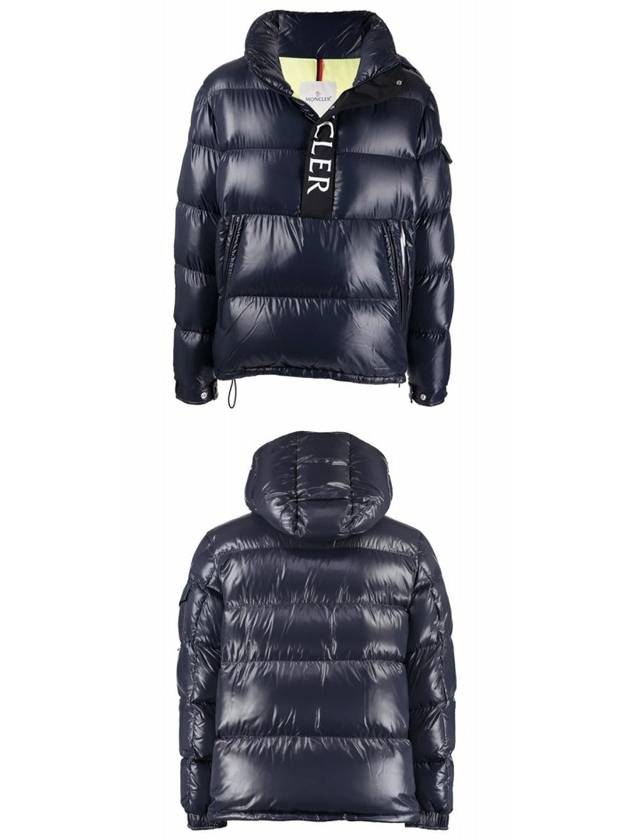 Men's Maury Half Zip Up Anorak Down Padding Navy - MONCLER - BALAAN 5