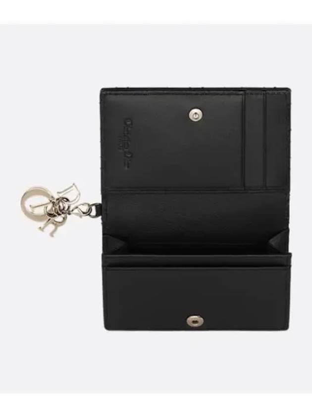 Lady Cannage Patent Calfskin Flap Card Wallet Black - DIOR - BALAAN 3