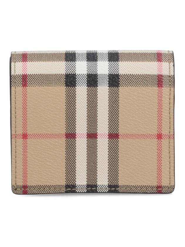 Engraved Logo Check Half Wallet Archive Beige - BURBERRY - BALAAN 4