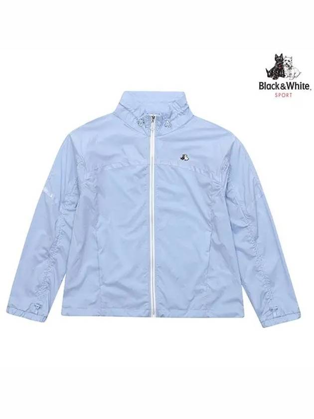 logo embossed overfit blouson 1133LZGPSKYBLUE - BLACK&WHITE - BALAAN 1