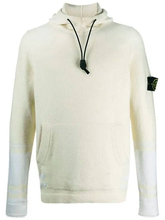 Men's Wappen Patch Hooded Knit Top Ivory - STONE ISLAND - BALAAN 2