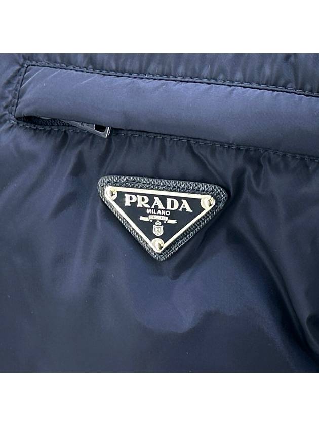 Triangular logo re nylon women s long padded jumper - PRADA - BALAAN 7