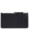 Pebble Leather Stitch Logo Zipper Card Wallet Black - MAISON MARGIELA - BALAAN 3