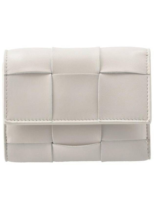 Intrecciato Tri-Fold Zip Half Wallet Chalk - BOTTEGA VENETA - BALAAN 2