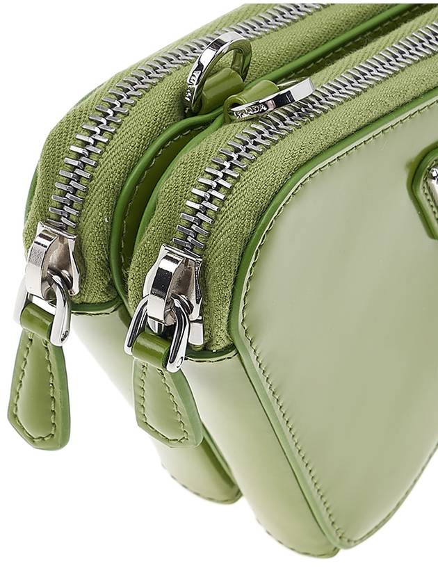 Brushed Leather Chain Mini Shoulder Bag Green - PRADA - BALAAN 10