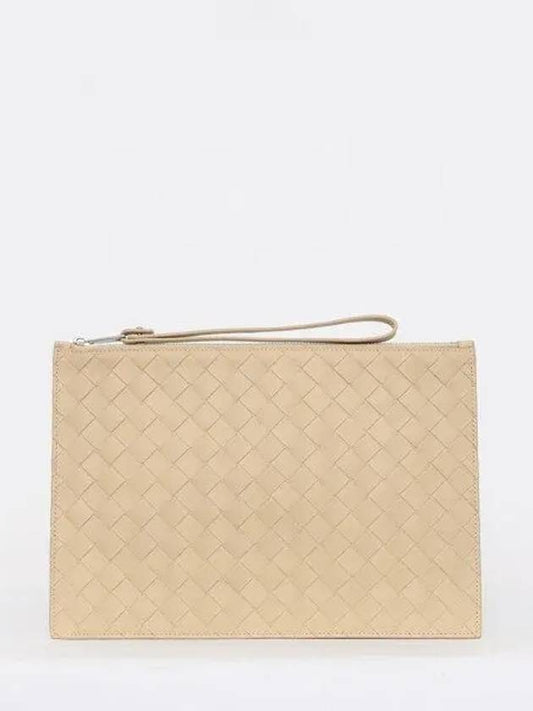 Intrecciato Strap Large Clutch Bag Porridge - BOTTEGA VENETA - BALAAN 2