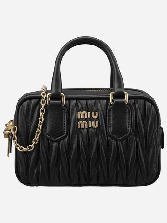 Matelasse Nappa Leather Top Handle Mini Bag Black - MIU MIU - BALAAN 2